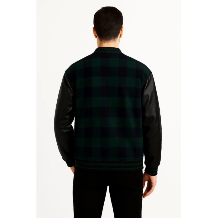 MARSiLYAN- Kolları Suni Deri Içi Astarlı Oduncu Kolej Içi Ceket - Haki