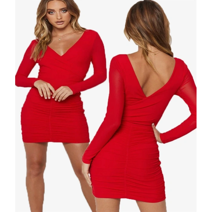 MARSiLYAN- Kruvaze Mini Elbise