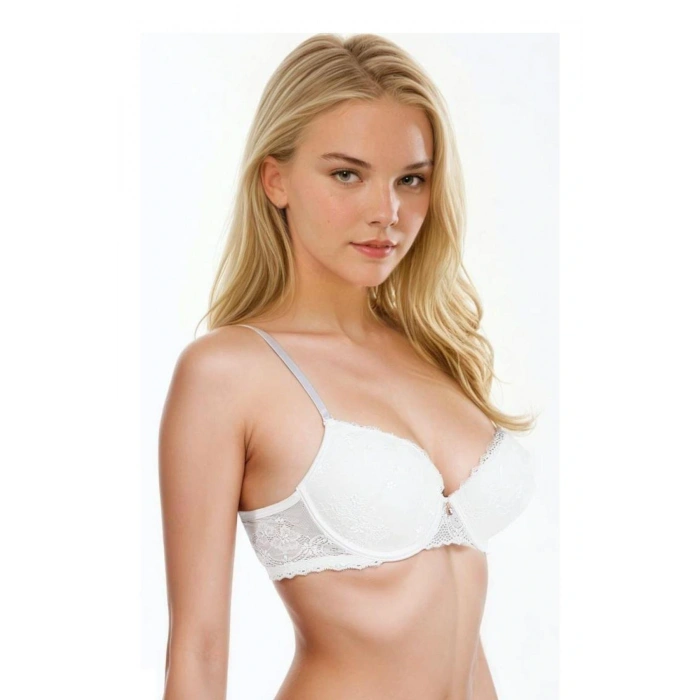 MARSiLYAN- Şık Dantel Detaylı Dolgunlaştırıcı Destekli Push Up Sütyen Kadın LJ7025