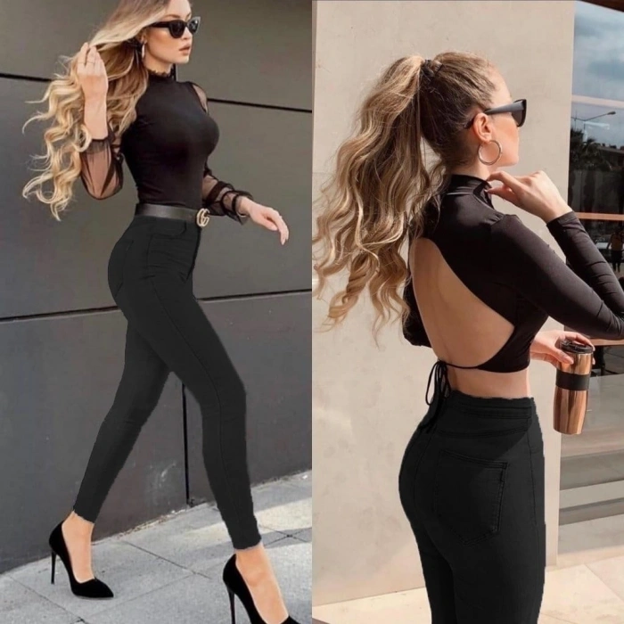 MARSiLYAN- Likralı Yüksek Bel Jean Pantolon