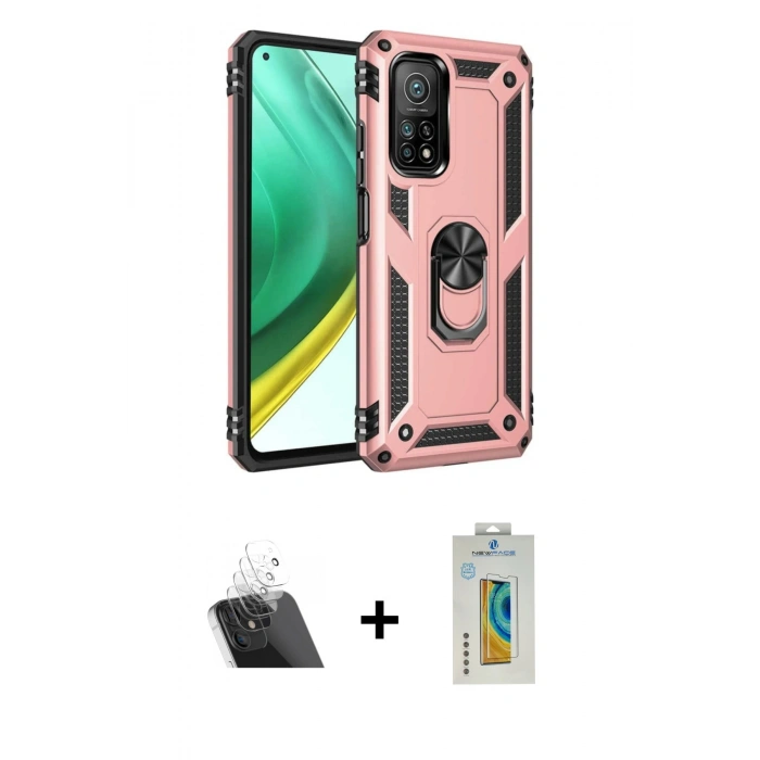 MARSİLYAN™- Mi 10T Pro Kılıf Ahenk Klasik Koleksiyonu - Şeffaf Polymer Nano Ekran Koruyucu + Kamera Lens Koruma Cam - SF