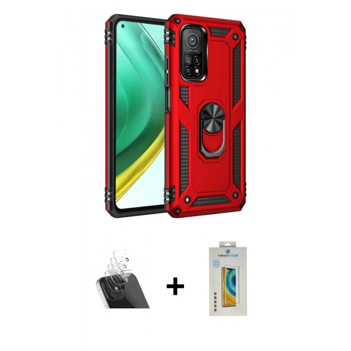 MARSİLYAN™- Mi 10T Pro Kılıf Ahenk Klasik Koleksiyonu - Şeffaf Polymer Nano Ekran Koruyucu + Kamera Lens Koruma Cam - SF