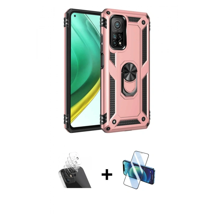 MARSİLYAN™- Mi 10T Pro Kılıf Ahenk Klasik Koleksiyonu - Siyah 3D Antistatik Cam Ekran Koruyucu + Kamera Lens Koruma Cam - SF