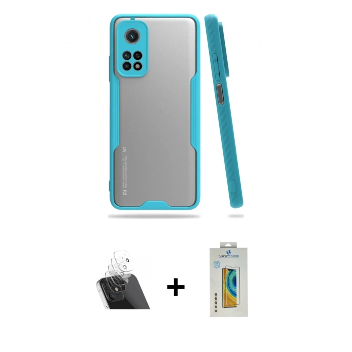 MARSİLYAN™- Mi 10T Pro Kılıf Atlas Asil Serisi - Şeffaf Polymer Nano Ekran Koruyucu + Kamera Lens Koruma Cam - SF