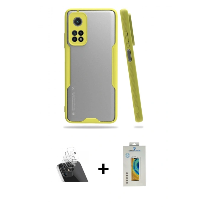 MARSİLYAN™- Mi 10T Pro Kılıf Atlas Asil Serisi - Şeffaf Polymer Nano Ekran Koruyucu + Kamera Lens Koruma Cam - SF