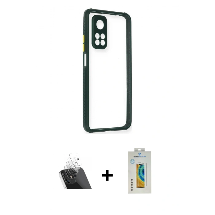 MARSİLYAN™- Mi 10T Pro Kılıf Nova Asil Özel Seri - Şeffaf Polymer Nano Ekran Koruyucu + Kamera Lens Koruma Cam - SF