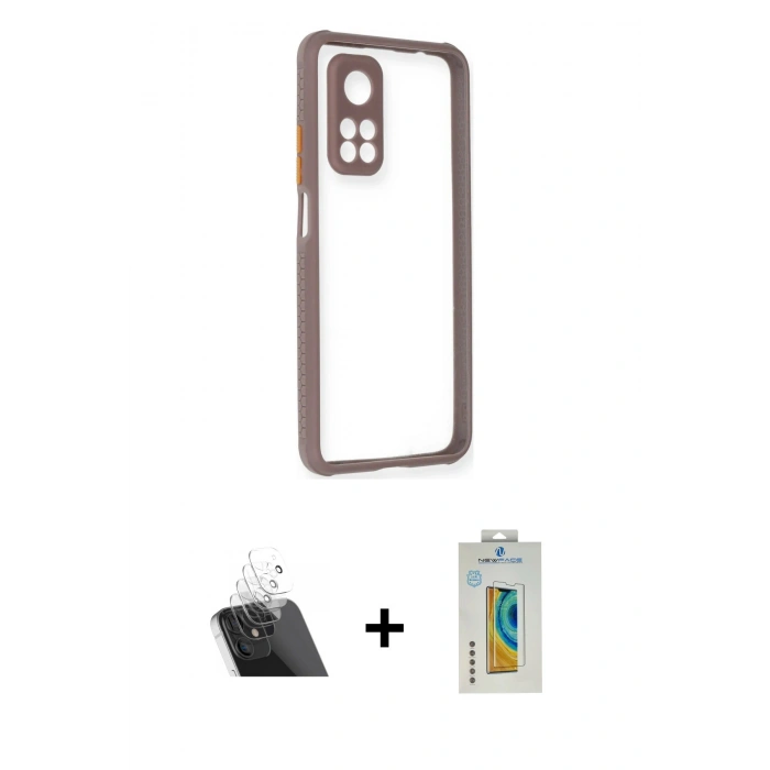 MARSİLYAN™- Mi 10T Pro Kılıf Nova Asil Özel Seri - Şeffaf Polymer Nano Ekran Koruyucu + Kamera Lens Koruma Cam - SF