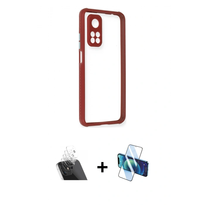 MARSİLYAN™- Mi 10T Pro Kılıf Nova Asil Özel Seri - Siyah 3D Antistatik Cam Ekran Koruyucu + Şeffaf Kamera Lens Koruma Cam