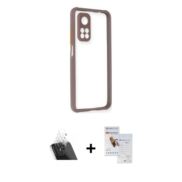 MARSİLYAN™- Mi 10T Pro Kılıf Nova Asil Özel Seri - Siyah Seramik Nano Ekran Koruyucu + Kamera Lens Koruma Cam - SF