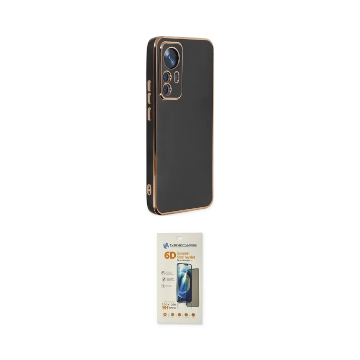 MARSİLYAN™- Mi 12T Pro Kılıf Yankı Serisi - Siyah 6D Mat Seramik Hayalet Nano Ekran Koruyucu