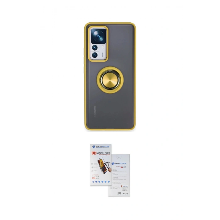MARSİLYAN™- Mi 12T Pro Kılıf Yörünge Çizgi - Siyah Seramik Nano Ekran Koruyucu
