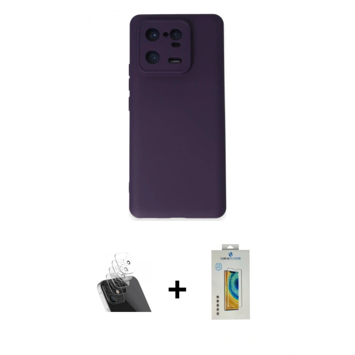 MARSİLYAN™- Mi 13 Pro Kılıf Ahenk Serisi - Şeffaf Polymer Nano Ekran Koruyucu + Kamera Lens Koruma Cam - SF