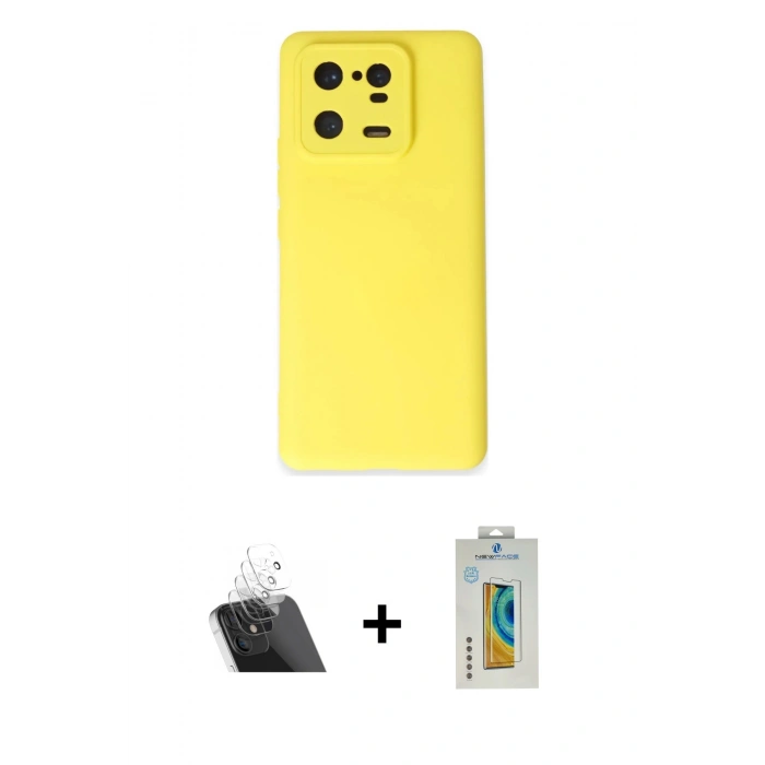 MARSİLYAN™- Mi 13 Pro Kılıf Ahenk Serisi - Şeffaf Polymer Nano Ekran Koruyucu + Kamera Lens Koruma Cam - SF