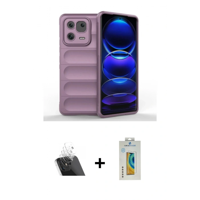 MARSİLYAN™- Mi 13 Pro Kılıf Atlas Koleksiyonu - Şeffaf Polymer Nano Ekran Koruyucu + Kamera Lens Koruma Cam - SF