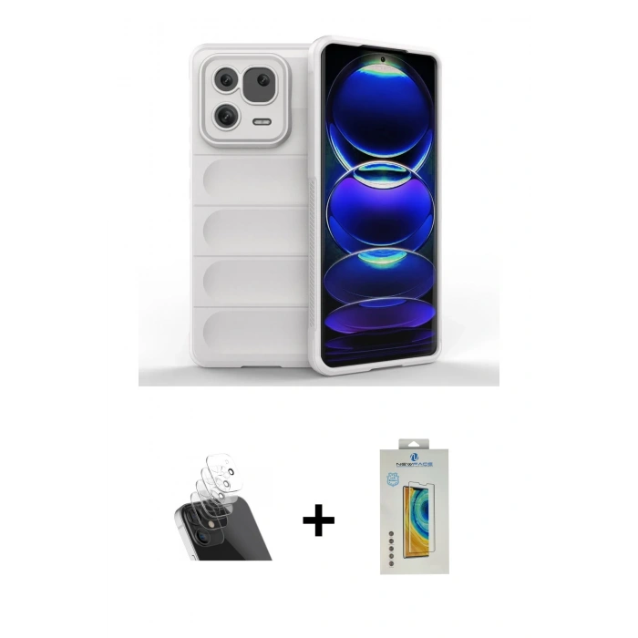 MARSİLYAN™- Mi 13 Pro Kılıf Atlas Koleksiyonu - Şeffaf Polymer Nano Ekran Koruyucu + Kamera Lens Koruma Cam - SF