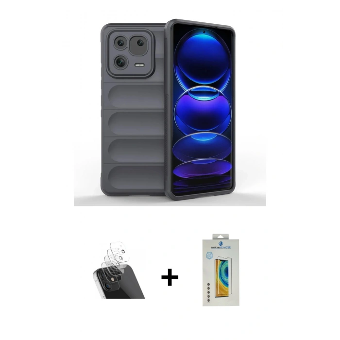 MARSİLYAN™- Mi 13 Pro Kılıf Atlas Koleksiyonu - Şeffaf Polymer Nano Ekran Koruyucu + Kamera Lens Koruma Cam - SF