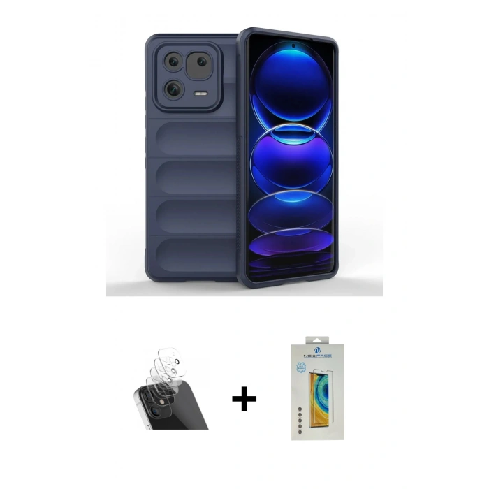 MARSİLYAN™- Mi 13 Pro Kılıf Atlas Koleksiyonu - Şeffaf Polymer Nano Ekran Koruyucu + Kamera Lens Koruma Cam - SF