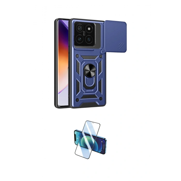 MARSİLYAN™- Mi 14T Pro Kılıf Ahenk Klasik - Siyah 3D Antistatik Cam Ekran Koruyucu