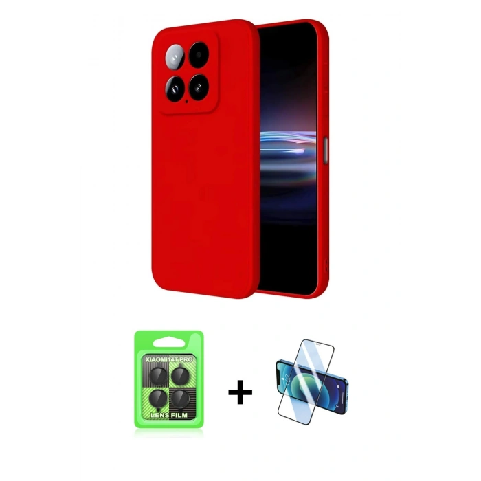 MARSİLYAN™- Mi 14T Pro Kılıf Ahenk Serisi - Siyah 3D Antistatik Seramik Nano Ekran Koruyucu + Raze Metal Kamera Lens - SH