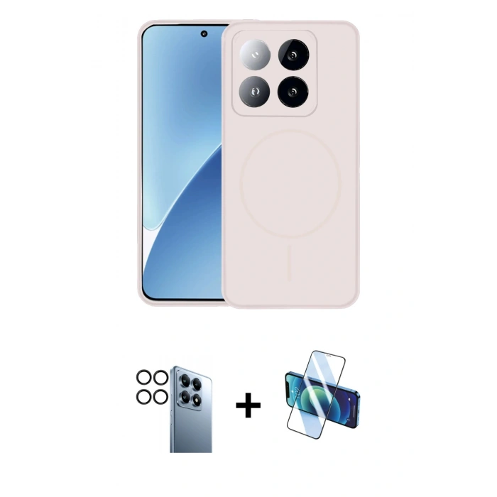 MARSİLYAN™- Mi 14T Pro Kılıf Yankı Form Serisi - Siyah 3D Antistatik Seramik Nano Ekran Koruyucu + PVD Metal Kamera Lens - SH