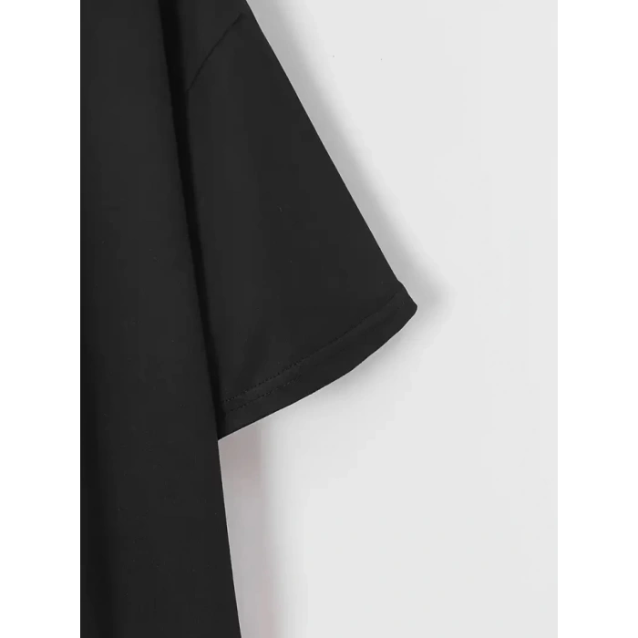 MARSiLYAN- New York Baskılı Oversize Bisiklet Yaka Tshirt