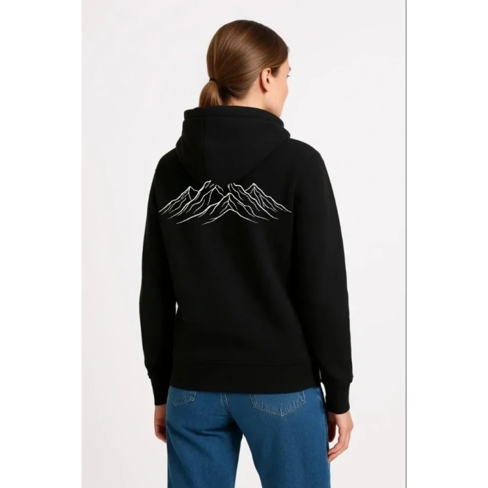 MARSiLYAN- Nihilist Penguen Özel Tasarım Oversize Kapüşonlu Sweatshirt - Siyah