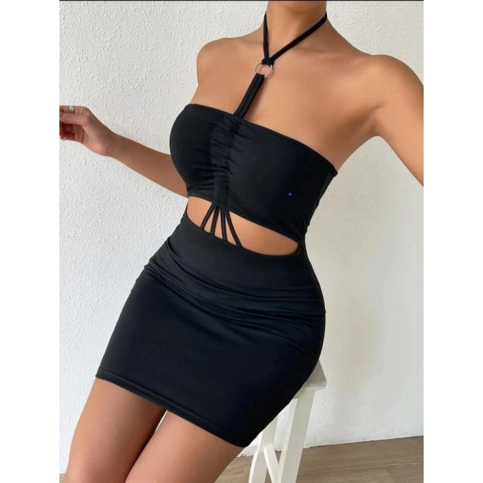 MARSİLYAN™- Önden Büzgülü Mini Elbise