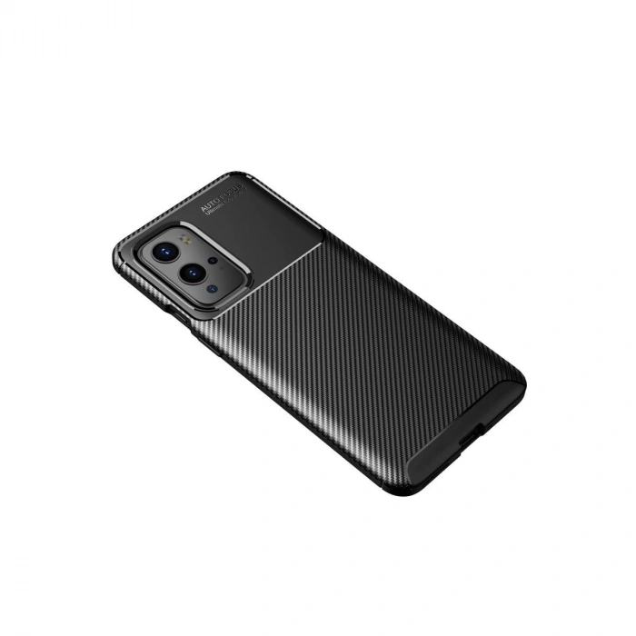 MARSİLYAN™- One Plus 9 Pro Kılıf Auto Focus Karbon Kapak - Siyah