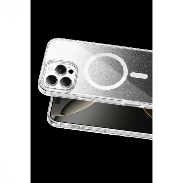 MARSİLYAN™- Onegif Apple İphone 16 Pro Max Sora Simli Magsafe Kapak - Siyah