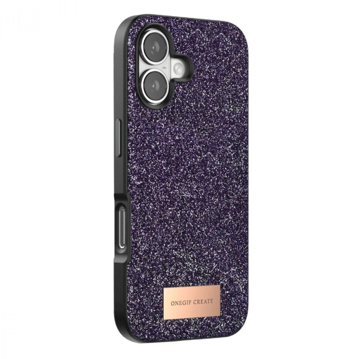 MARSİLYAN™- Onegif Apple İphone 17 Bright Simli Kapak - Derin Mor