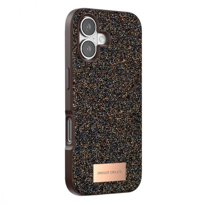 MARSİLYAN™- Onegif Apple İphone 17 Bright Simli Kapak - Gold