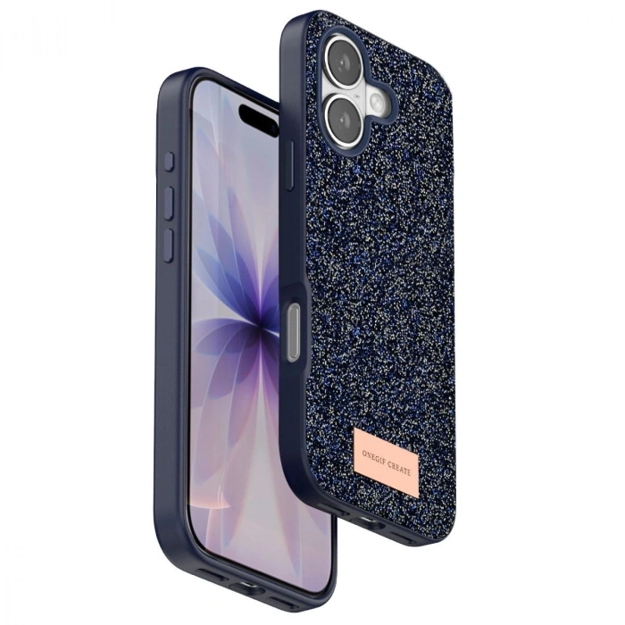 MARSİLYAN™- Onegif Apple İphone 17 Bright Simli Kapak - Mavi