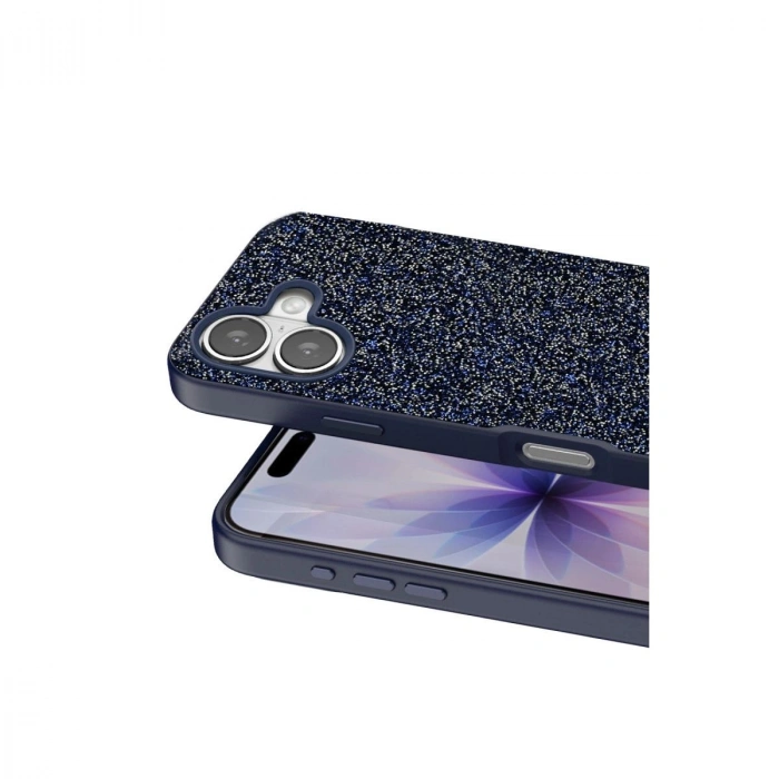 MARSİLYAN™- Onegif Apple İphone 17 Bright Simli Kapak - Mavi