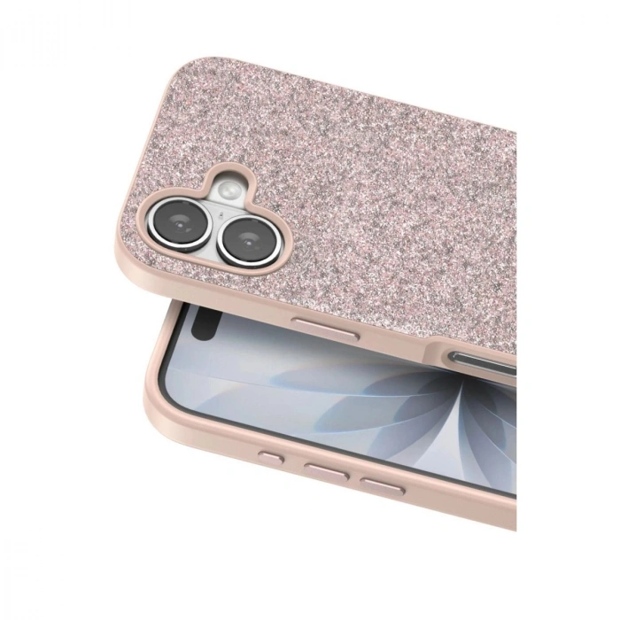 MARSİLYAN™- Onegif Apple İphone 17 Bright Simli Kapak - Pembe