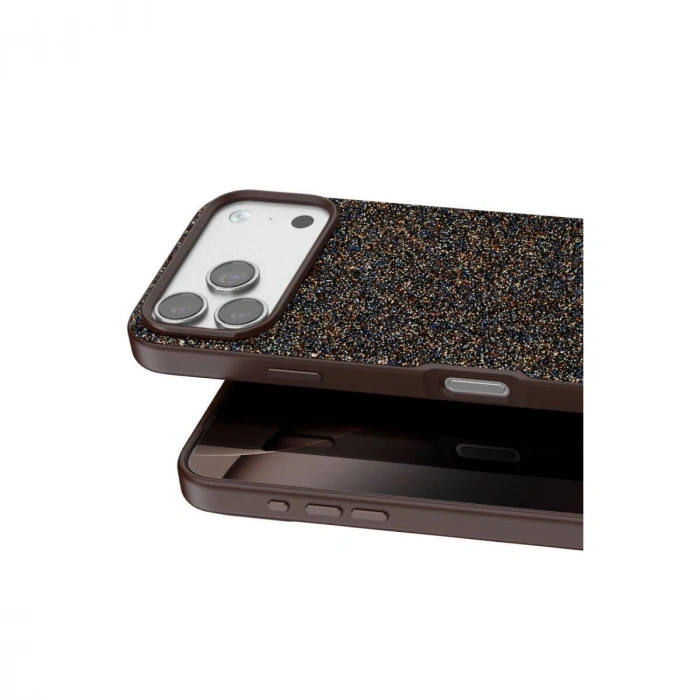 MARSİLYAN™- Onegif Apple İphone 17 Pro Max Bright Simli Kapak - Gold