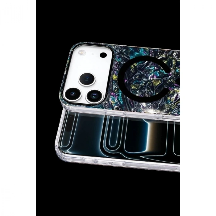 MARSİLYAN™- Onegif Apple İphone 17 Pro Max Mila Dalgalı Magsafe Kapak - Lacivert