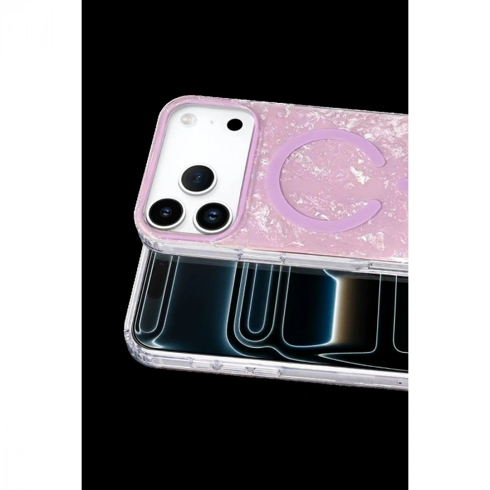MARSİLYAN™- Onegif Apple İphone 17 Pro Max Mila Dalgalı Magsafe Kapak - Lila