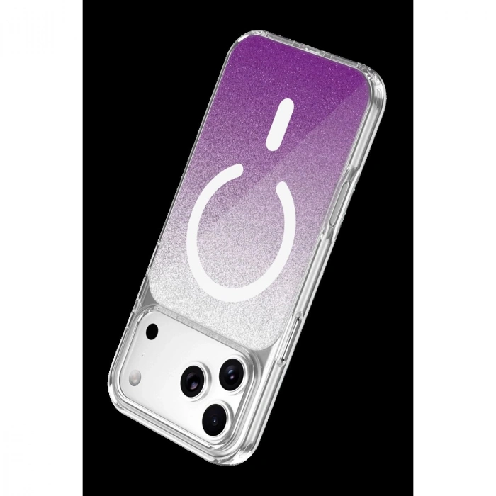 MARSİLYAN™- Onegif Apple İphone 17 Pro Max Sora Simli Magsafe Kapak - Mor