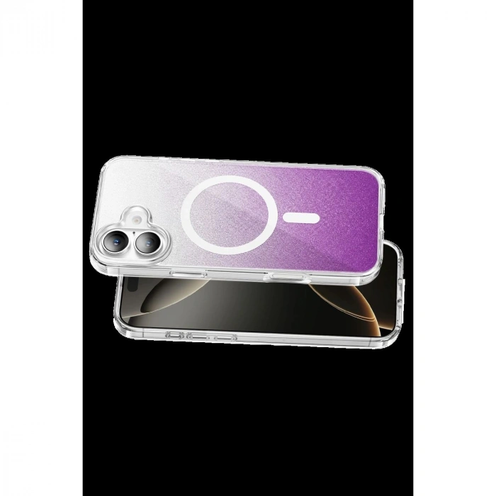MARSİLYAN™- Onegif Apple İphone 17 Sora Simli Magsafe Kapak - Mor