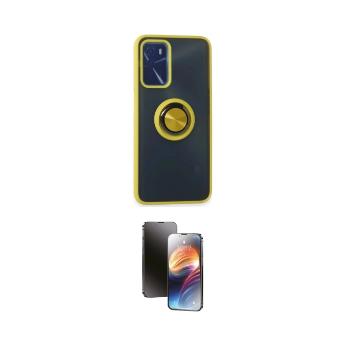 MARSİLYAN™- Oppo A16 Kılıf Yörünge Çizgi - Siyah 3D Antistatik Mat Seramik Nano Ekran Koruyucu