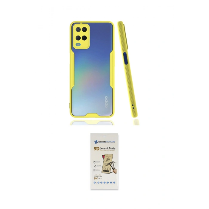 MARSİLYAN™- Oppo A54 4G Kılıf Atlas Asil Serisi - Siyah Mat Seramik Nano Ekran Koruyucu