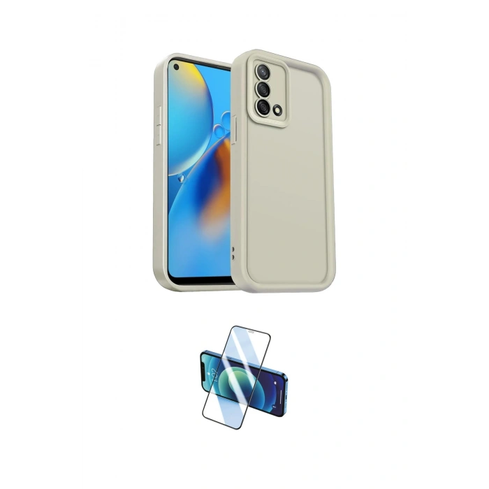 MARSİLYAN™- Oppo A74 4G Kılıf Yankı Yansıma Özel Seri - Siyah 3D Antistatik Seramik Nano Ekran Koruyucu