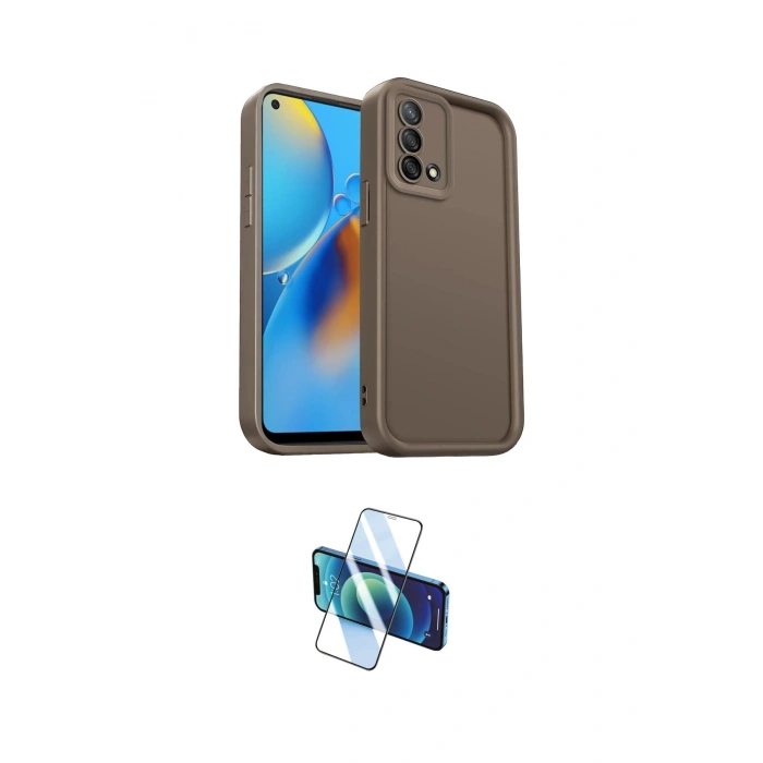 MARSİLYAN™- Oppo A74 4G Kılıf Yankı Yansıma Özel Seri - Siyah 3D Antistatik Seramik Nano Ekran Koruyucu