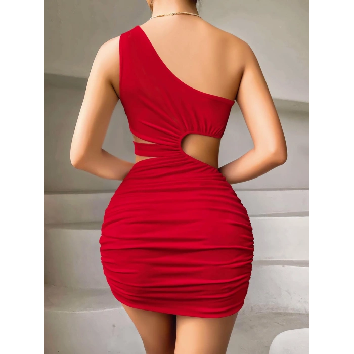 MARSiLYAN-  Özel Tasarım Kırmızı Fantezi Mini Club Elbisesi