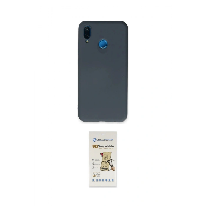 MARSİLYAN™- P20 Lite Kılıf Ahenk Serisi - Siyah Mat Seramik Nano Ekran Koruyucu