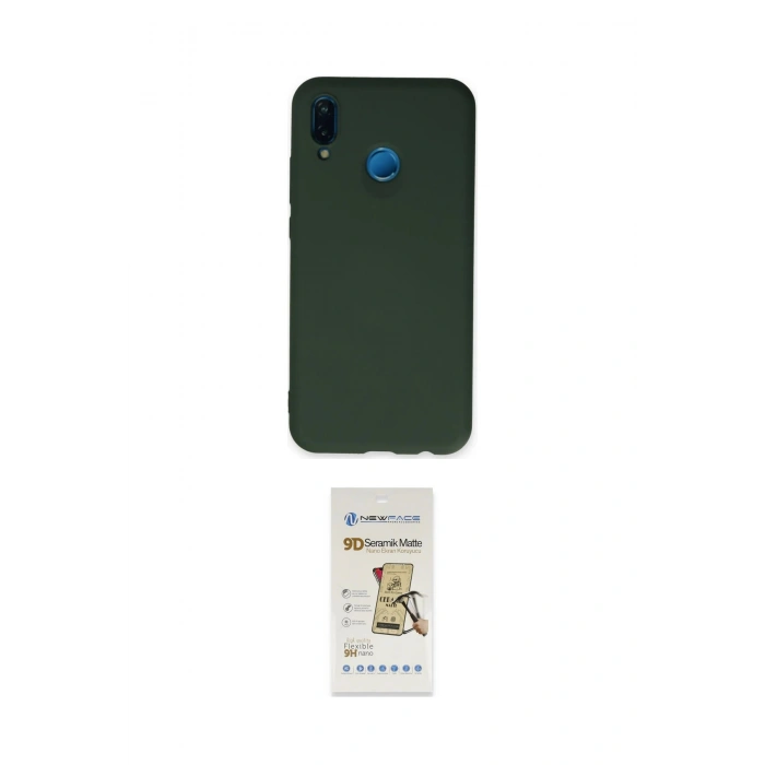 MARSİLYAN™- P20 Lite Kılıf Ahenk Serisi - Siyah Mat Seramik Nano Ekran Koruyucu