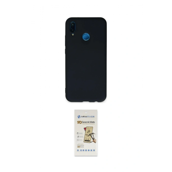 MARSİLYAN™- P20 Lite Kılıf Ahenk Serisi - Siyah Mat Seramik Nano Ekran Koruyucu