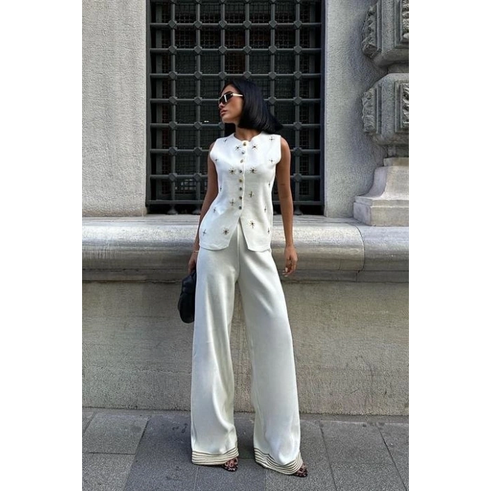 MARSiLYAN- Paulo Gold Düğmeli Yelek Pantolon Takım 9976