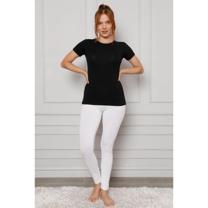 MARSiLYAN- Penye Likralı Tayt Beyaz