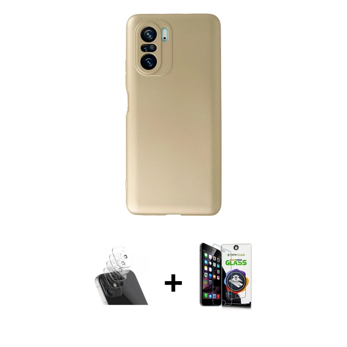 MARSİLYAN™- Poco F3 Kılıf Kozmos Yansıma Özel Seri - Şeffaf Temperli Cam Ekran Koruyucu + Kamera Lens Koruma Cam - SF
